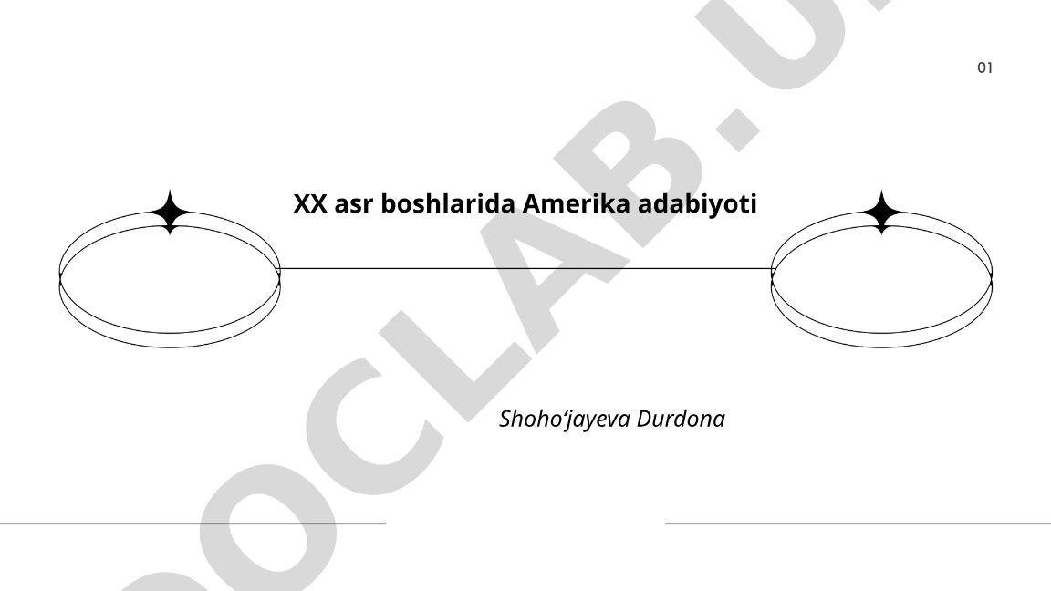 XX asr boshlarida Amerika adabiyoti