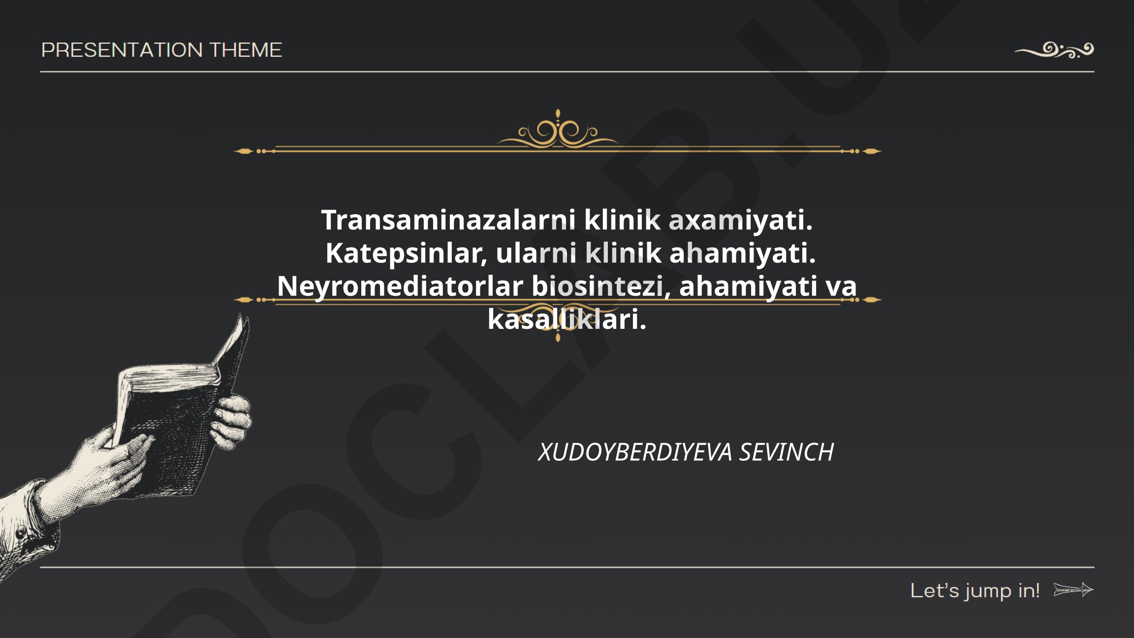 Transaminazalar, katepsinlar va neyromediatorlarning klinik ahamiyati