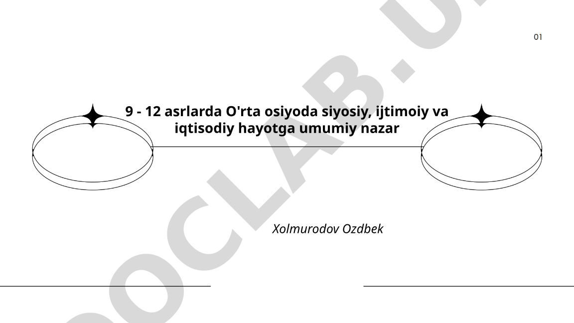 9-12 asrlarda O'rta Osiyoda siyosiy, ijtimoiy va iqtisodiy hayot