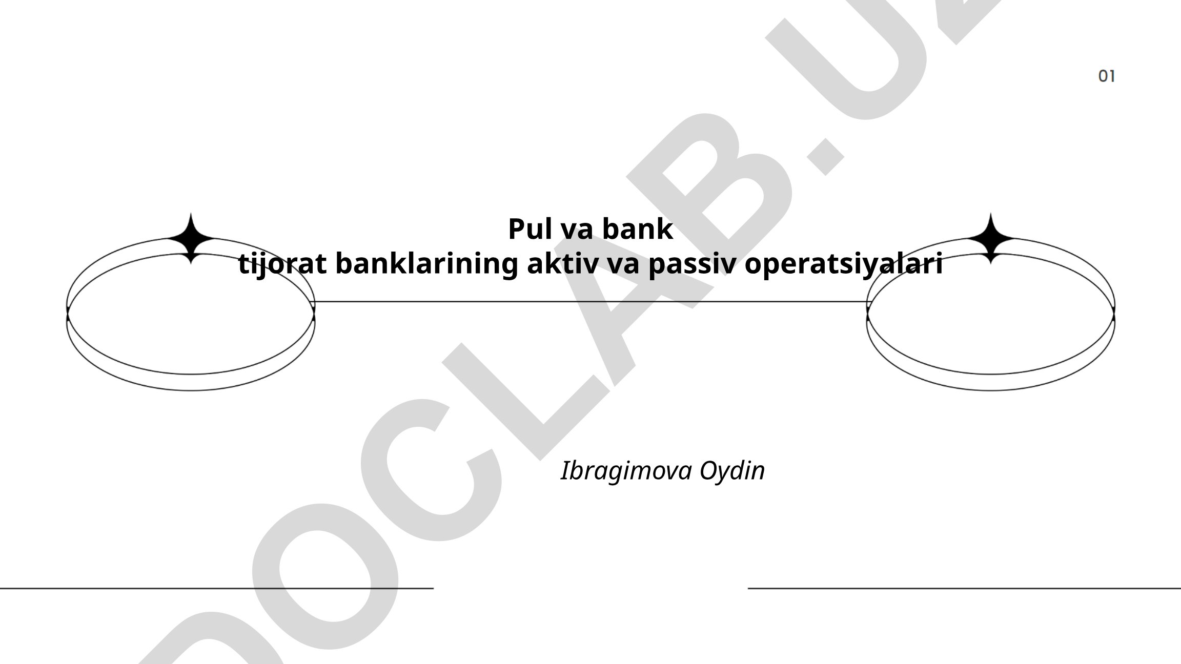Tijorat banklarining aktiv va passiv operatsiyalari