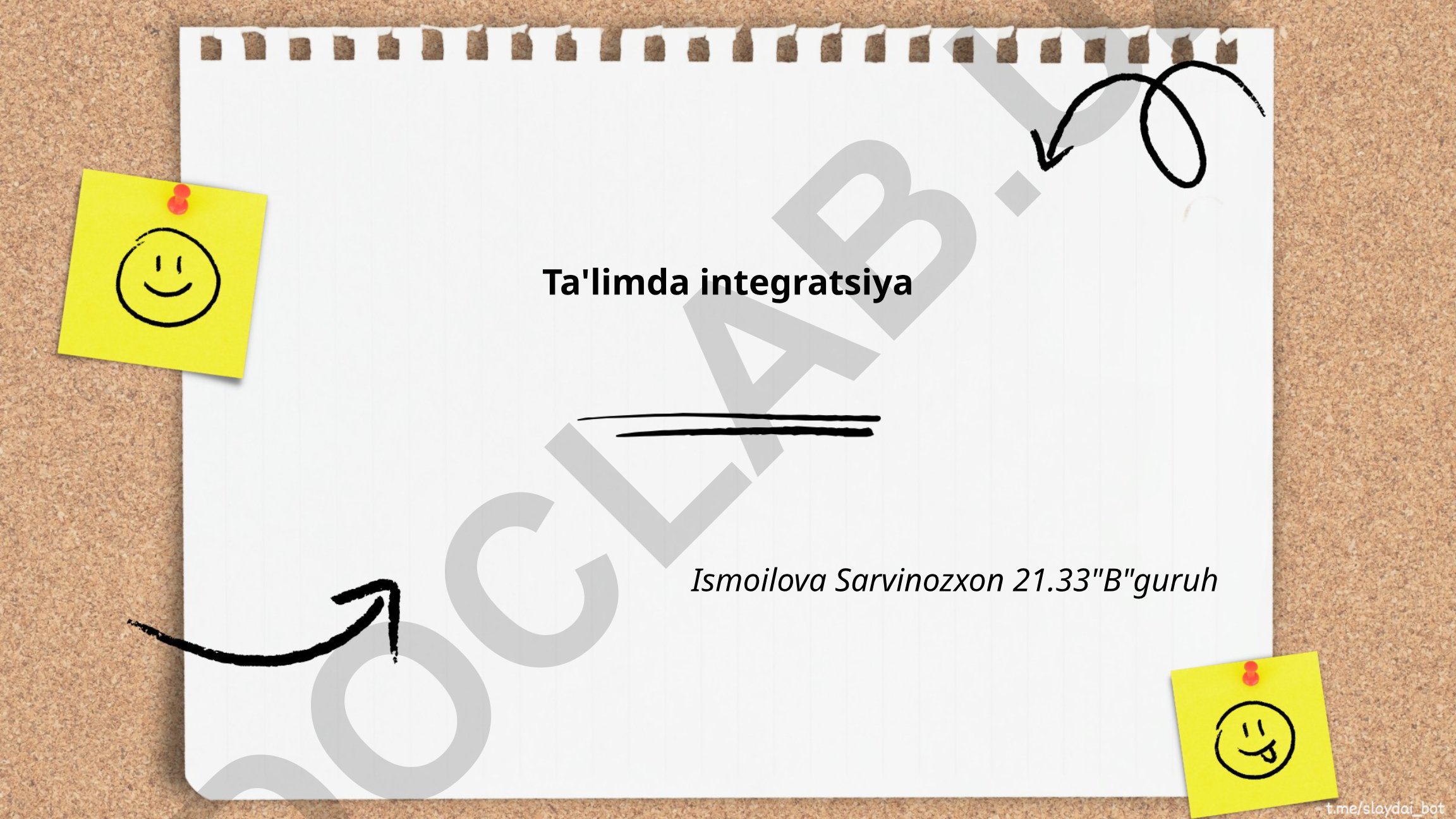 Ta'limda integratsiya
