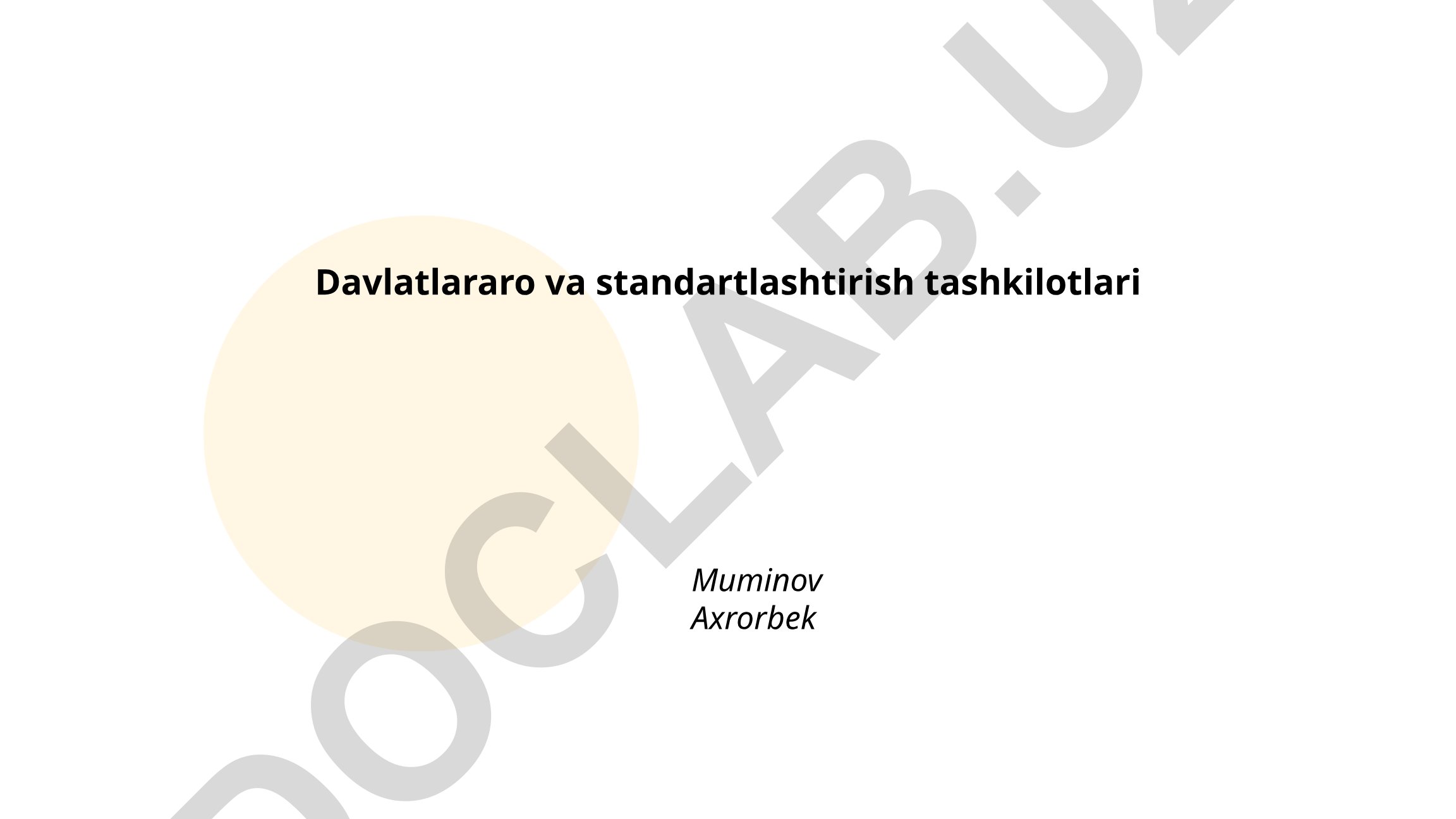 Davlatlararo va standartlashtirish tashkilotlari