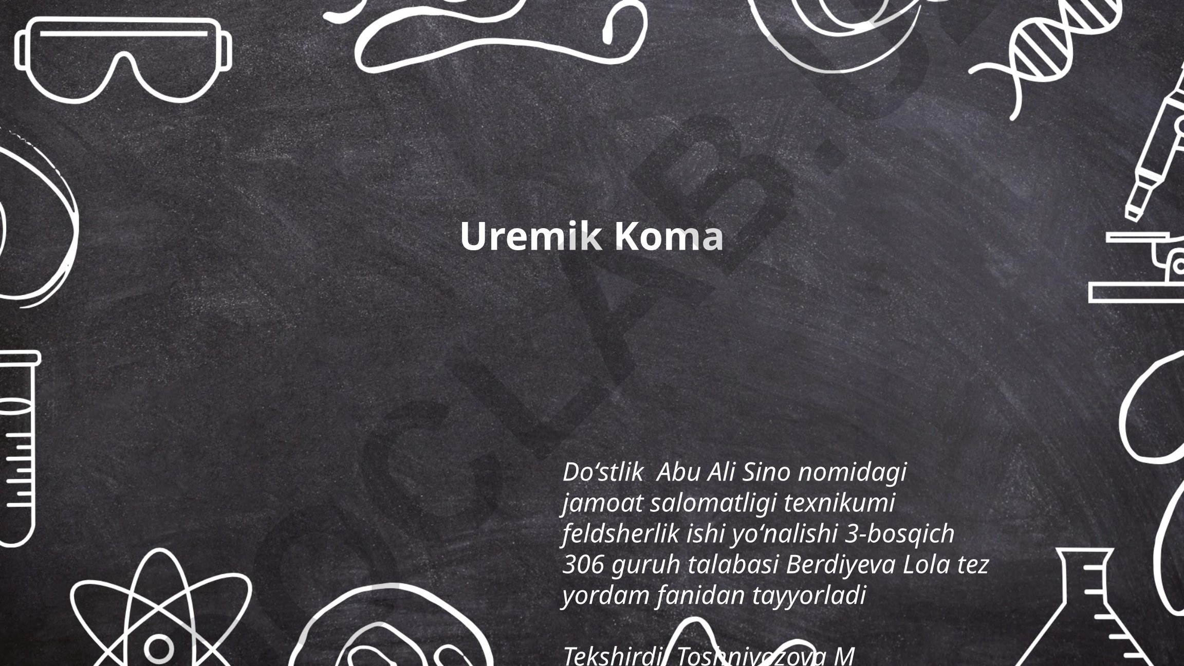 Uremik koma: ta'rifi, klassifikatsiyasi, etiologiyasi va patogenezi