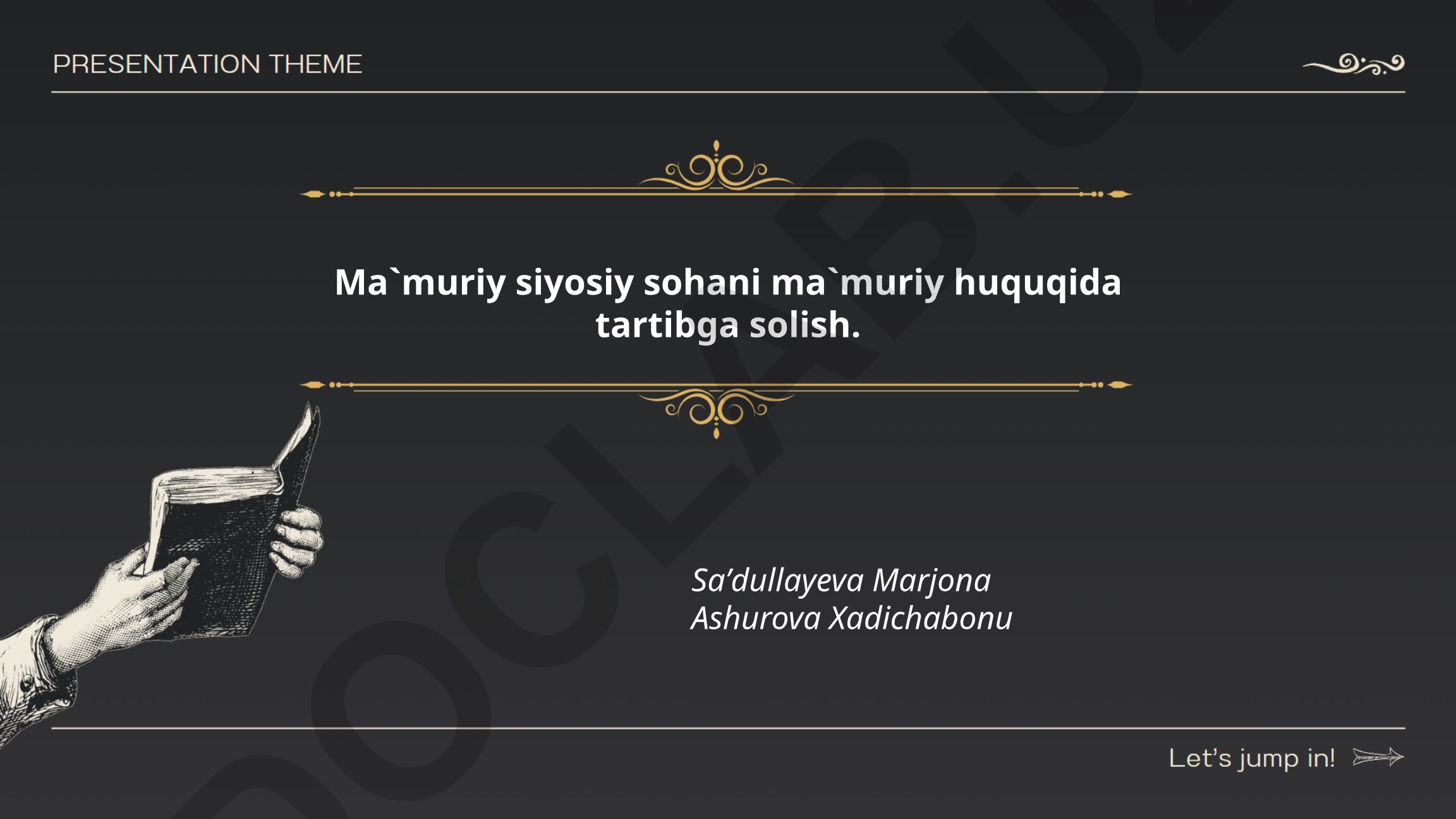 Ma'muriy-siyosiy sohani ma'muriy huquqda tartibga solish