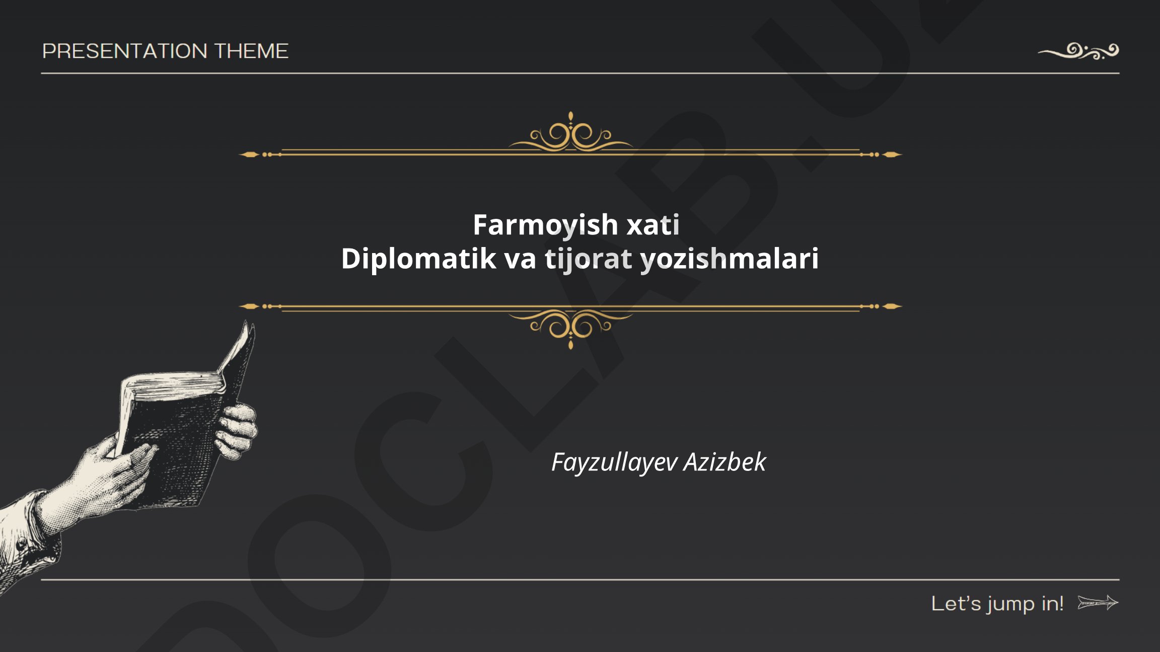 Farmoyish xati: Diplomatik va tijorat yozishmalari
