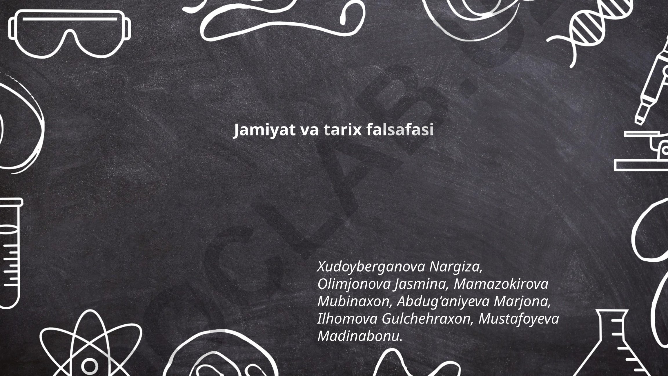 Jamiyat va tarix falsafasi