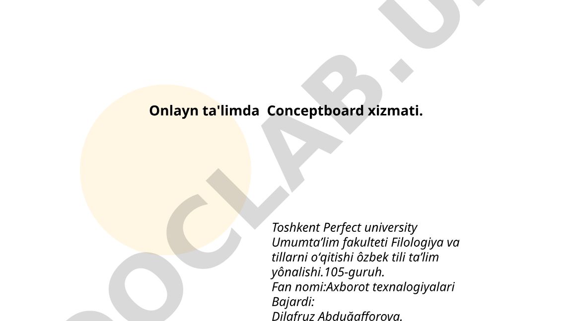 Conceptboard xizmati va onlayn ta'limdagi roli