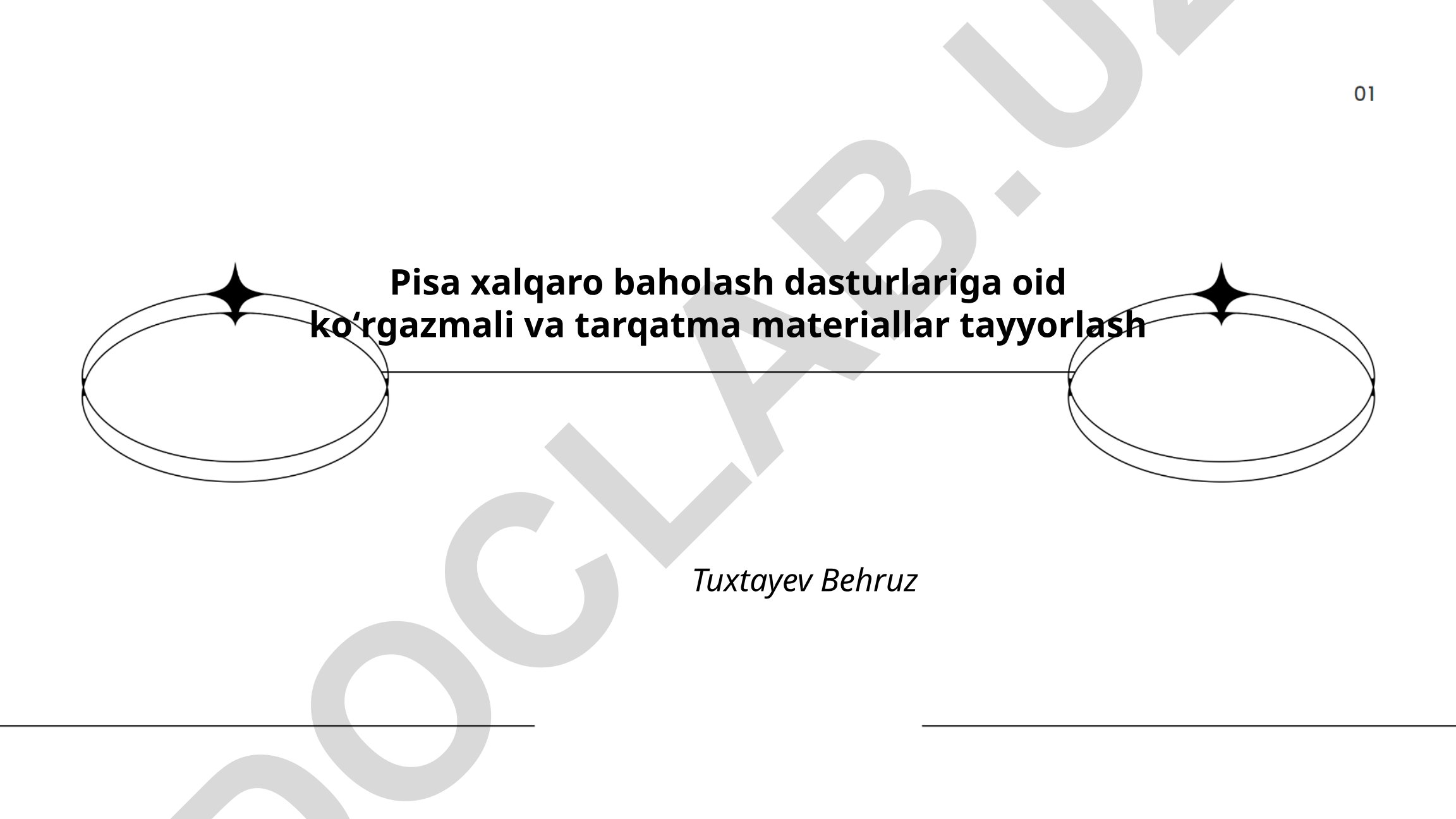 PISA xalqaro baholash dasturlari uchun ko'rgazmali materiallar