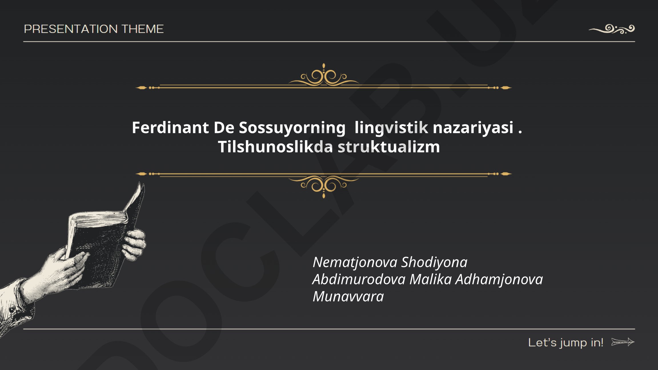 Ferdinant De Sossuyorning lingvistik nazariyasi va tilshunoslikda struktualizm