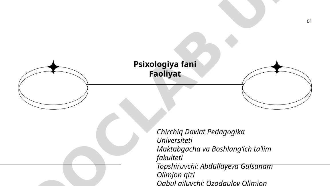 Faoliyatning psixologik tushunchasi va xossalari