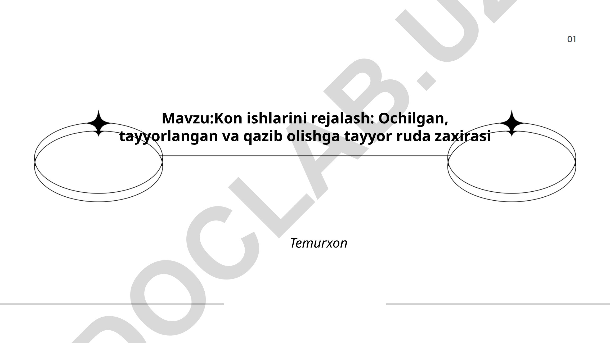Kon ishlarini rejalash: Ochilgan, tayyorlangan va qazib olishga tayyor ruda zaxirasi