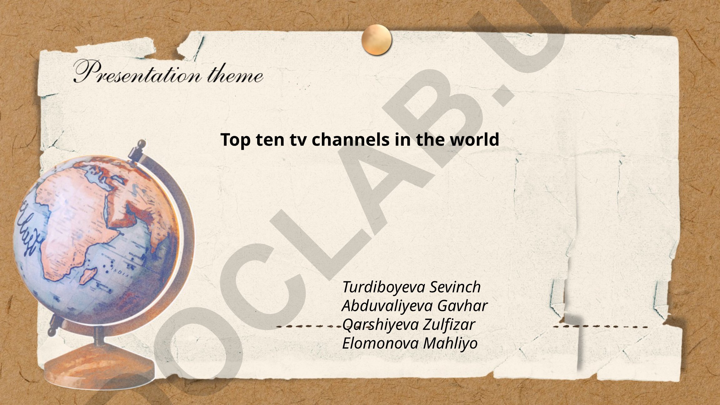 Top ten TV channels in the world
