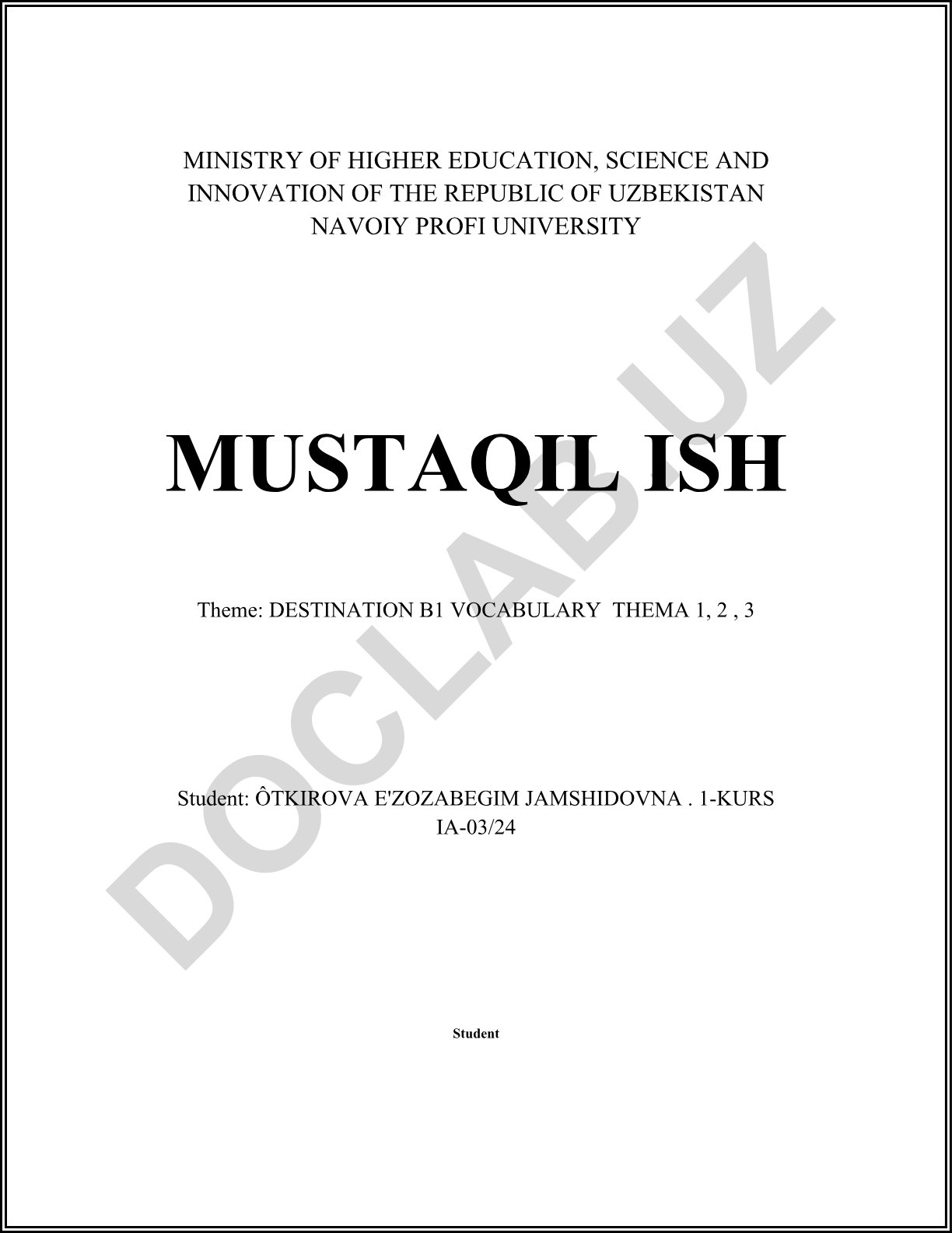 DESTINATION B1 VOCABULARY THEMA 1, 2, 3