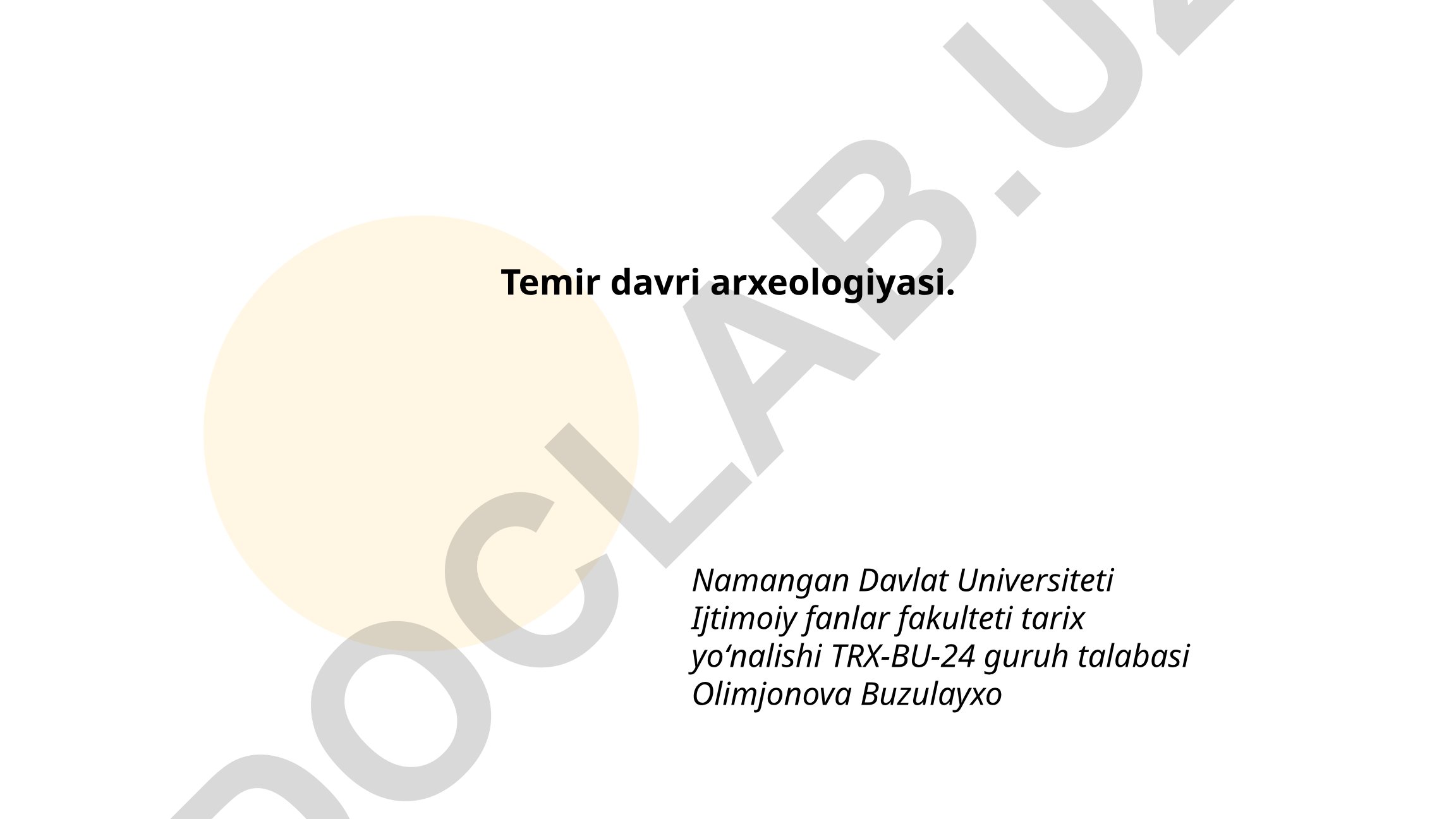 Temir davri arxeologiyasi
