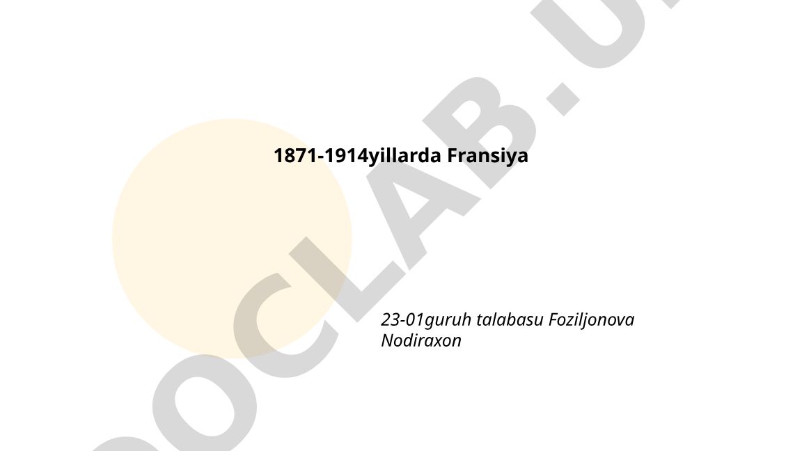 1871-1914 yillarda Fransiya tarixi