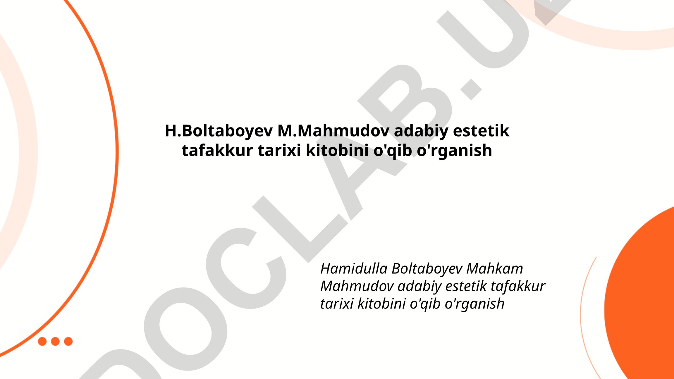 Adabiy estetik tafakkur tarixi