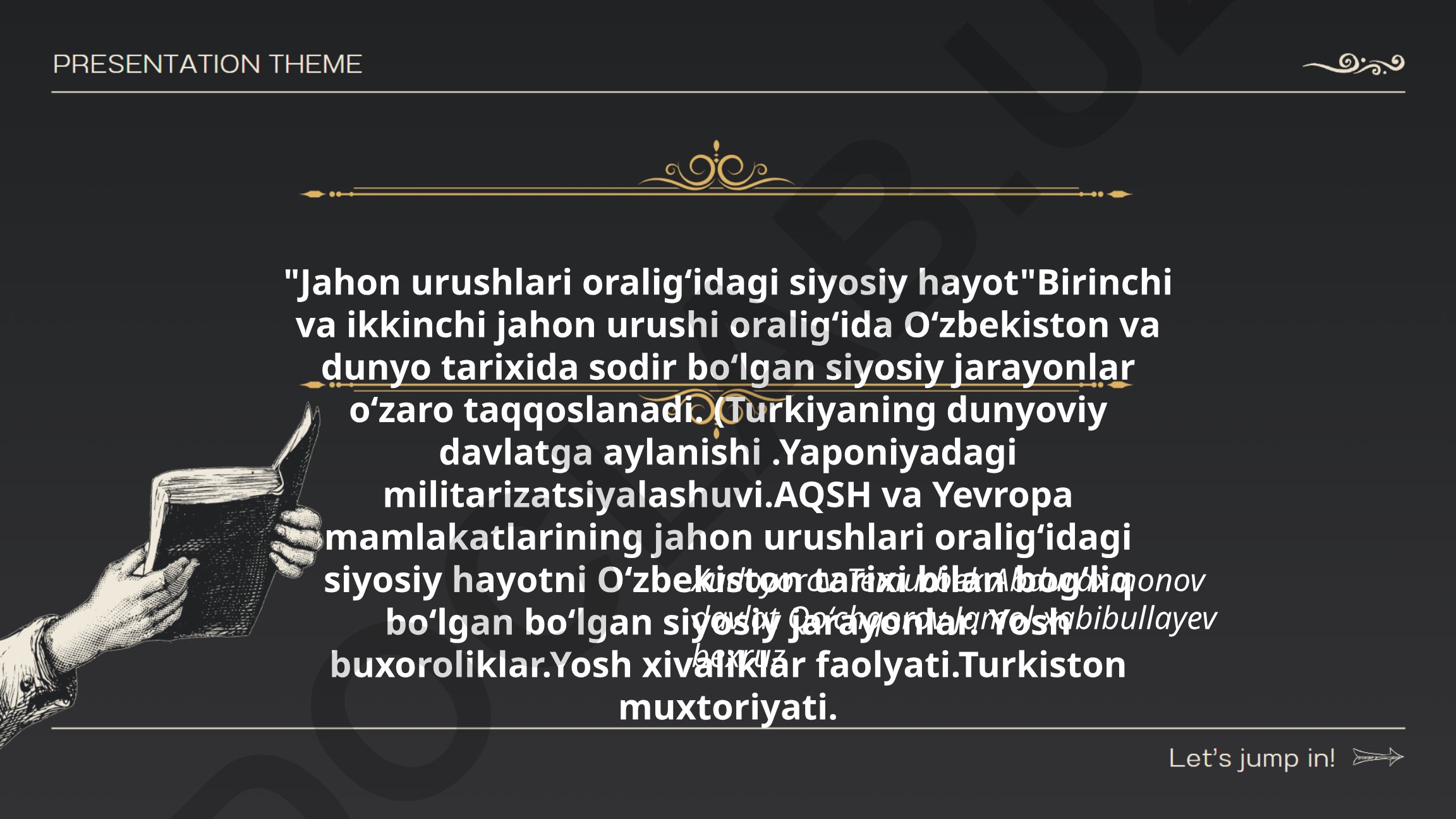Jahon urushlari oraligʻidagi siyosiy hayot
