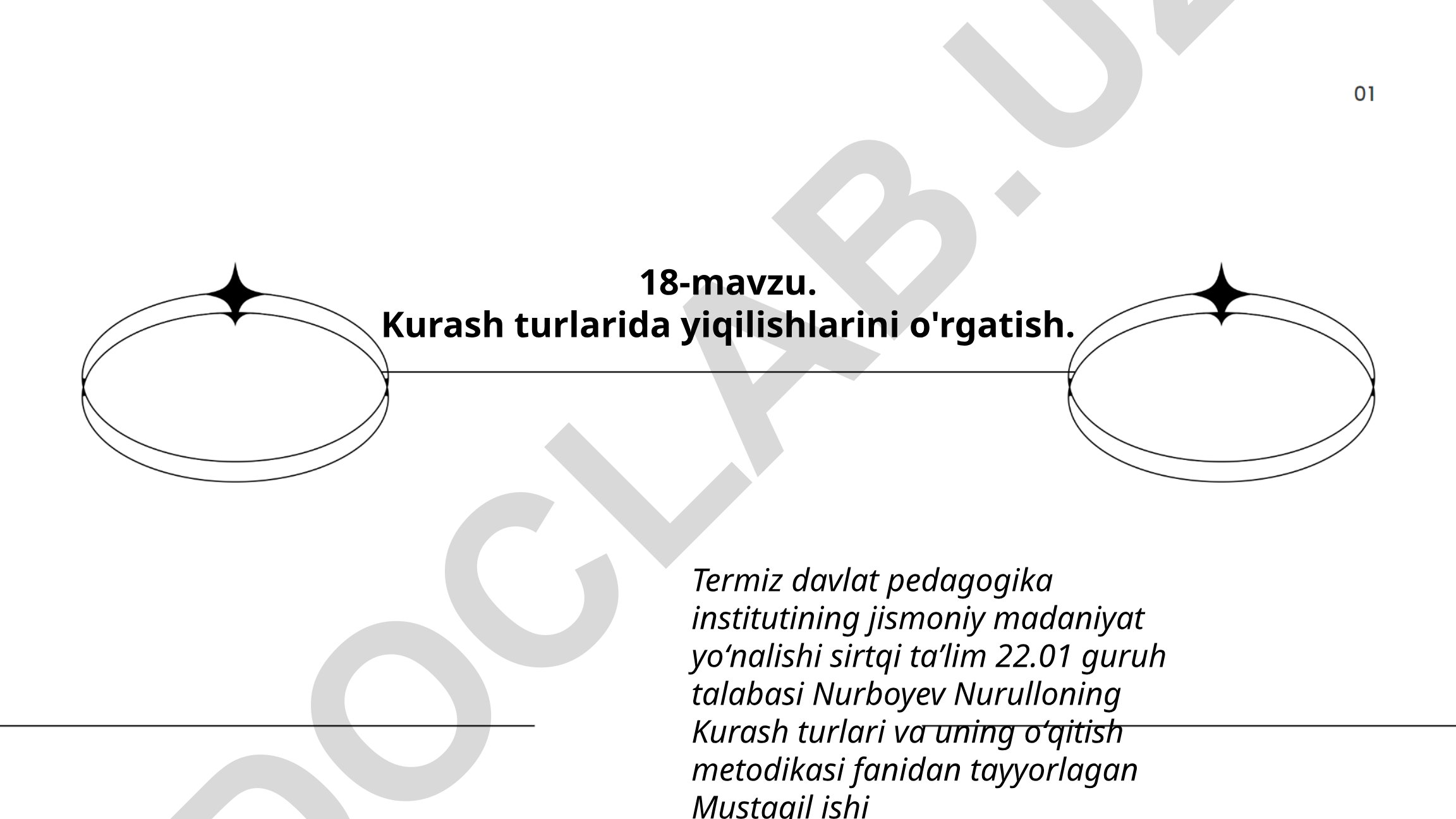 Kurash turlarida yiqilishlarini o'rgatish