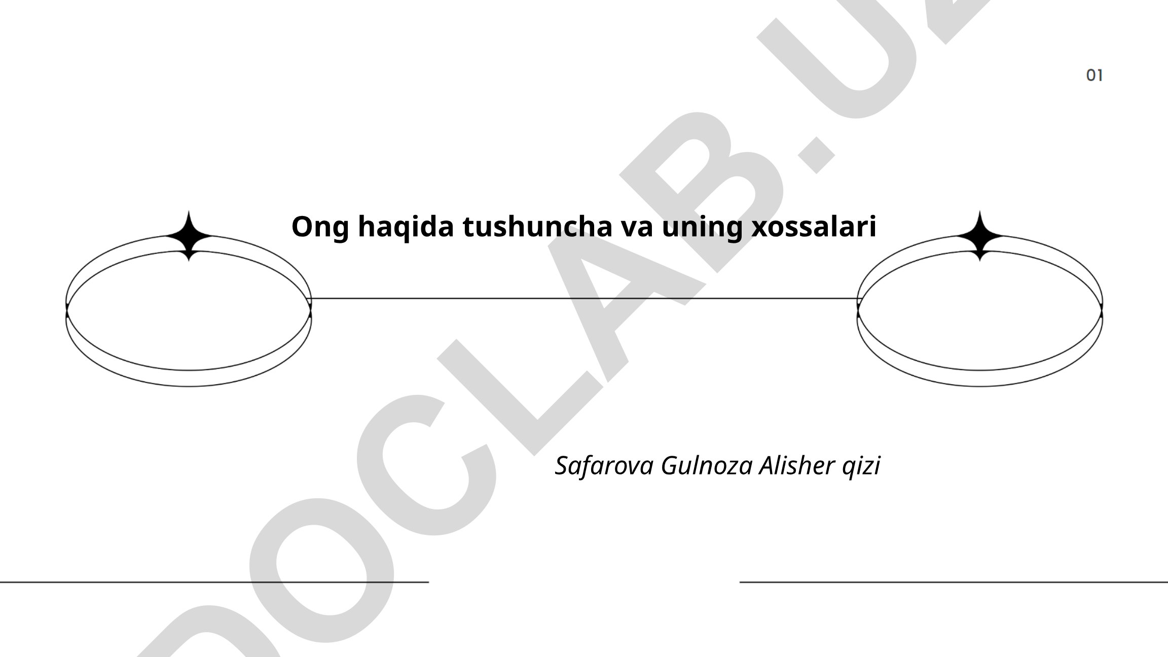 Ong haqida tushuncha va uning xossalari