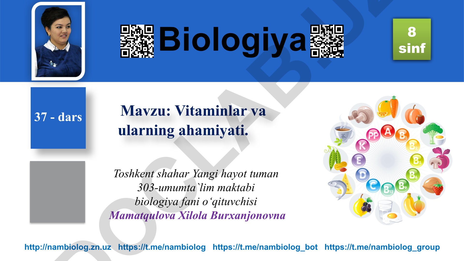 Vitaminlar va ularning ahamiyati