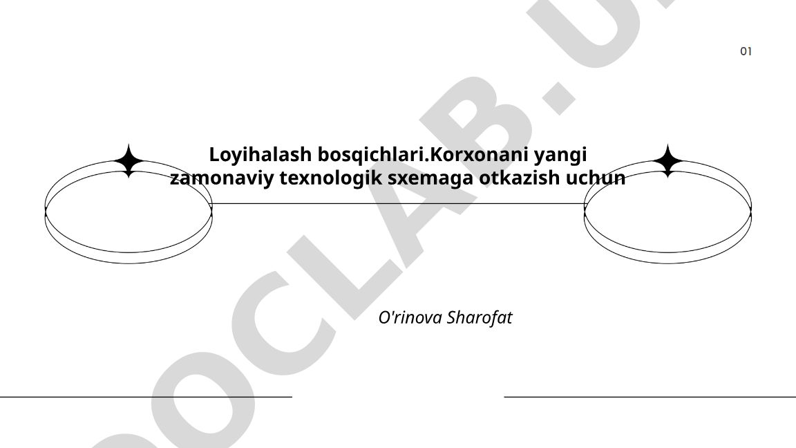 Korxonani yangi zamonaviy texnologik sxemaga o'tkazish loyihalash bosqichlari