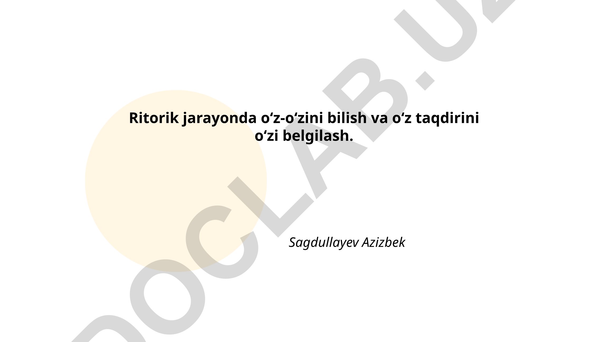 Ritorik jarayonda o‘z-o‘zini bilish va o‘z taqdirini o‘zi belgilash