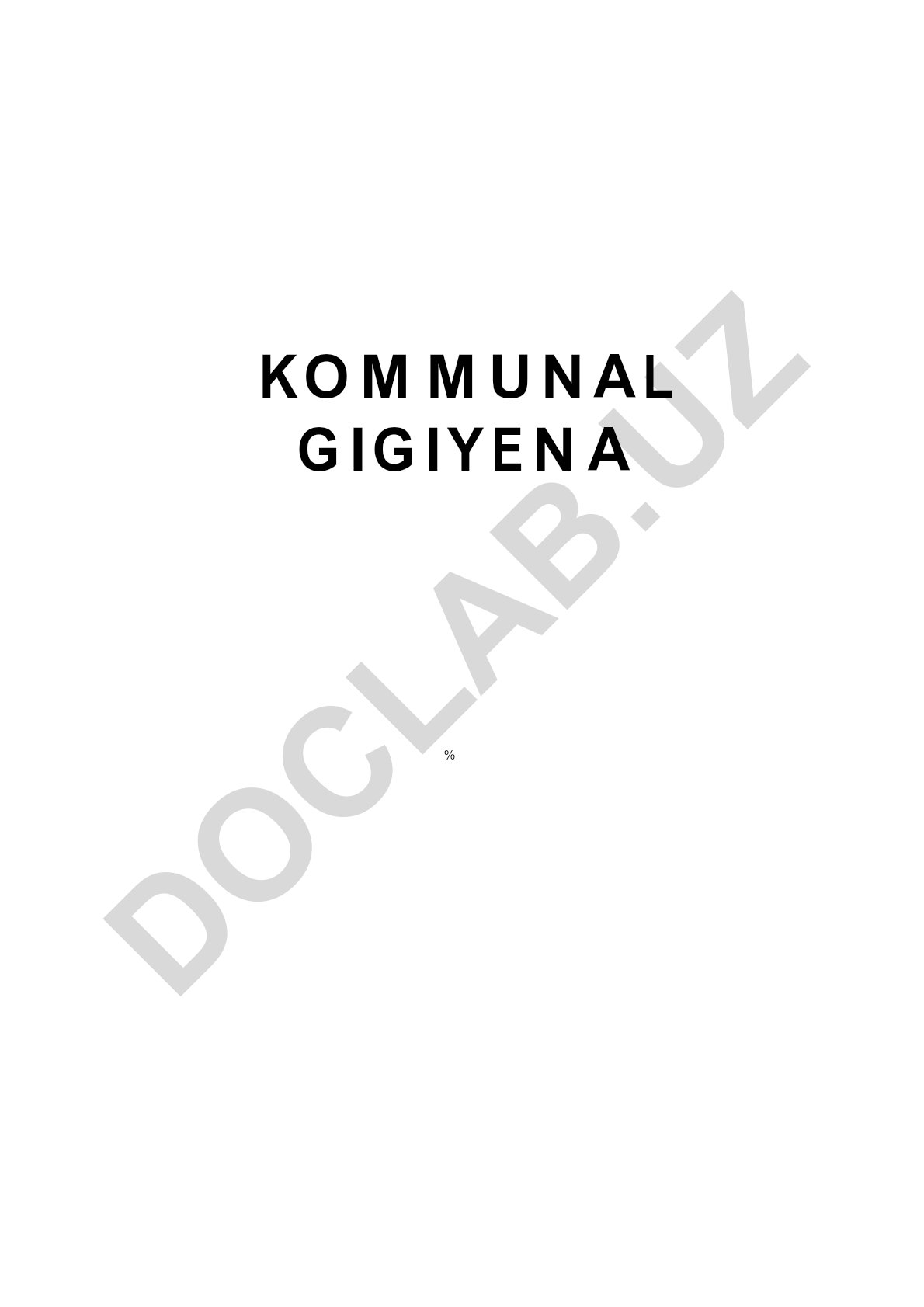 Kommunal gigiyena - aholi turar-joylari gigiyenasi