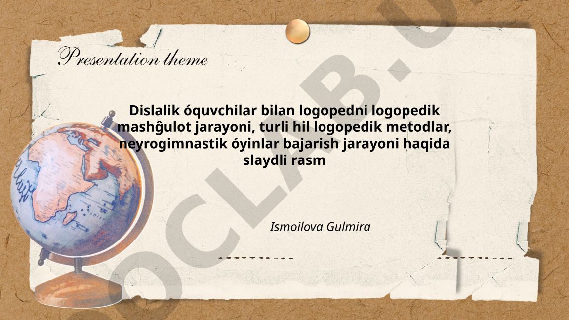 Dislalik o'quvchilar bilan logopedik mashg'ulot jarayoni va metodlari