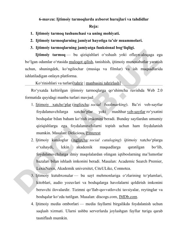 Ijtimoiy tarmoqlarda axborot hurujlari va tahdidlar