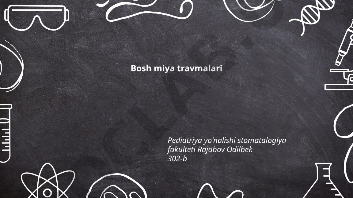 Bosh miya travmalarining tasnifi, epidemiologiyasi va patofiziologiyasi