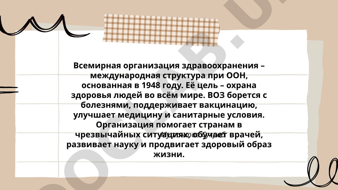 Всемирная организация здравоохранения: история, цели и функции