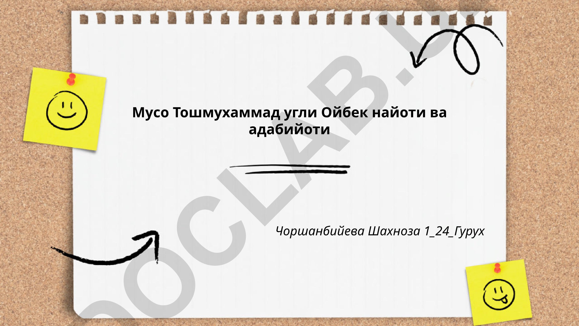 Муса Ташмухаммад угли Ойбек: биография и литературное наследие