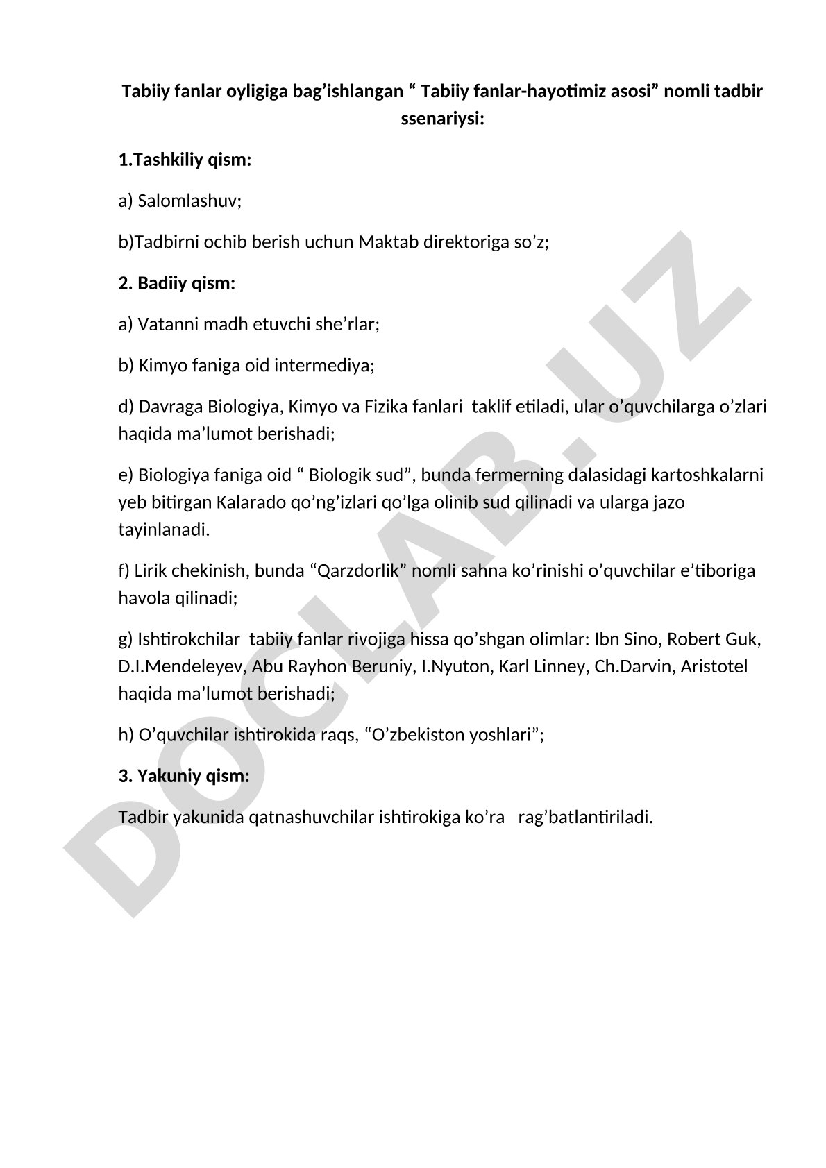 Tabiiy fanlar-hayotimiz asosi