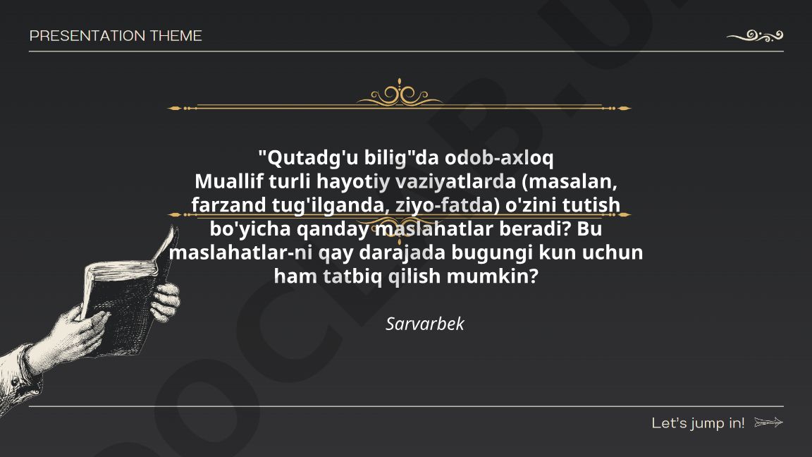 Qutadg'u biligda odob-axloq maslahatlari va zamonaviy amaliyoti