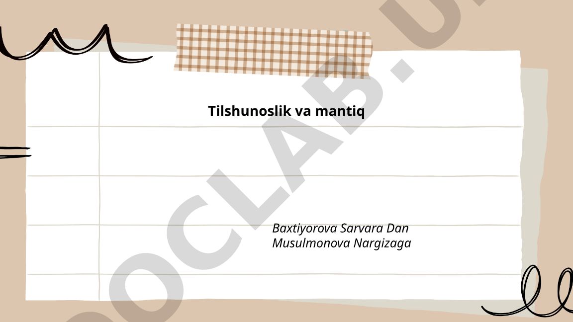 Til va mantiq: nazariy asoslar, fonologiya va mantiqiy strukturalar