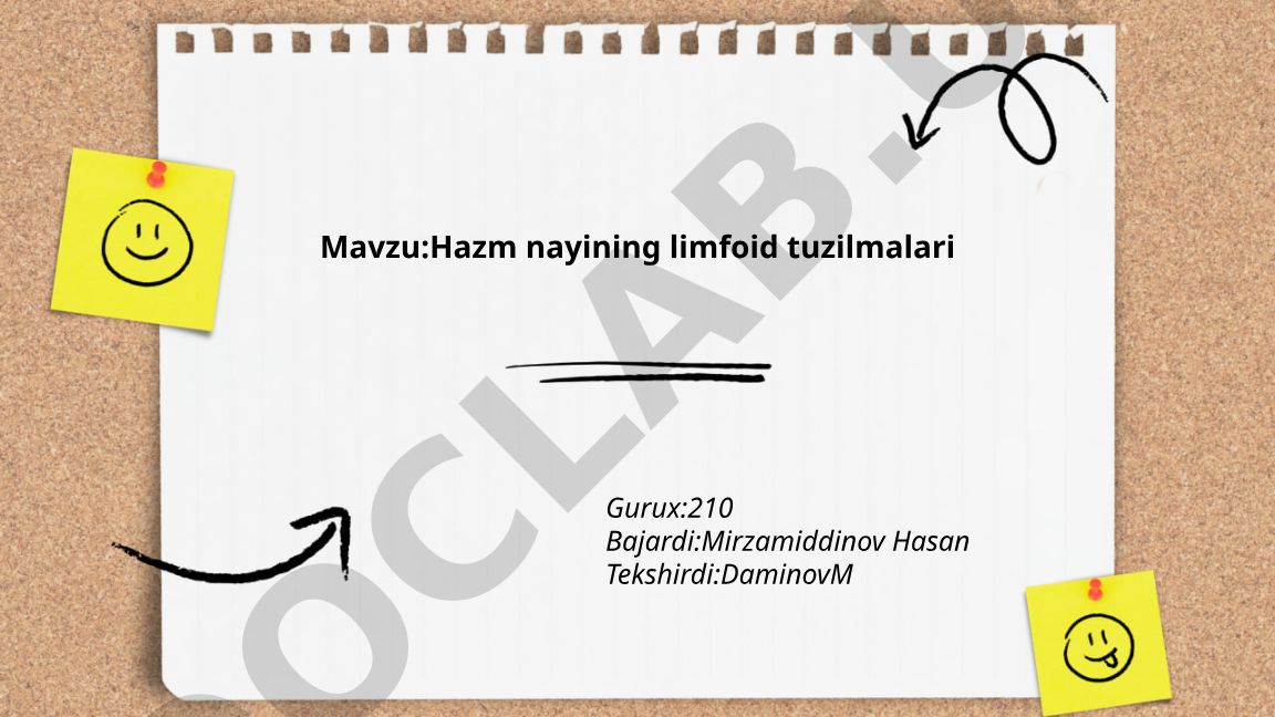 Hazm nayining limfoid tuzilmalari
