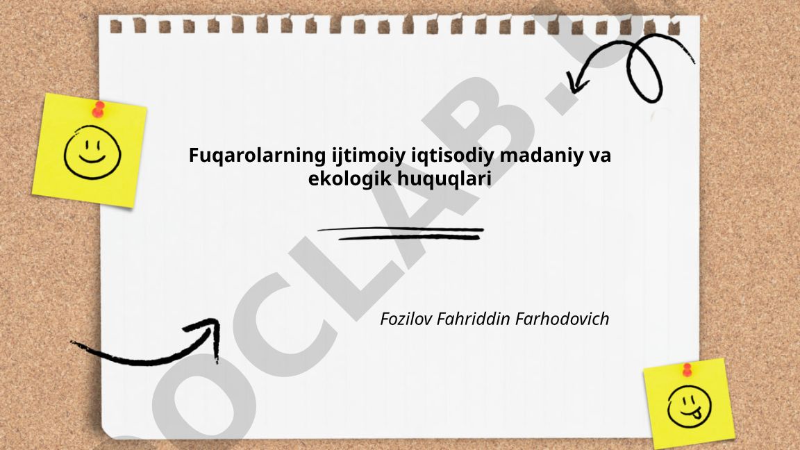 Fuqarolarning ijtimoiy iqtisodiy madaniy va ekologik huquqlari