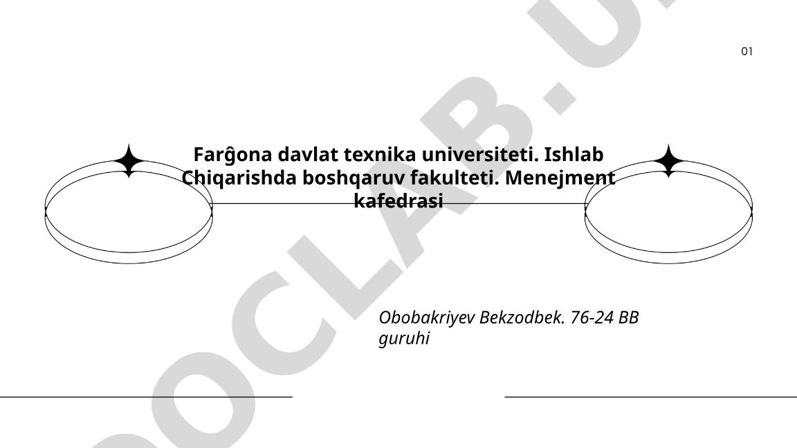 Farg'ona davlat texnika universiteti Menejment kafedrasining ta'lim dasturlari va ilmiy-tadqiqot yo'nalishlari
