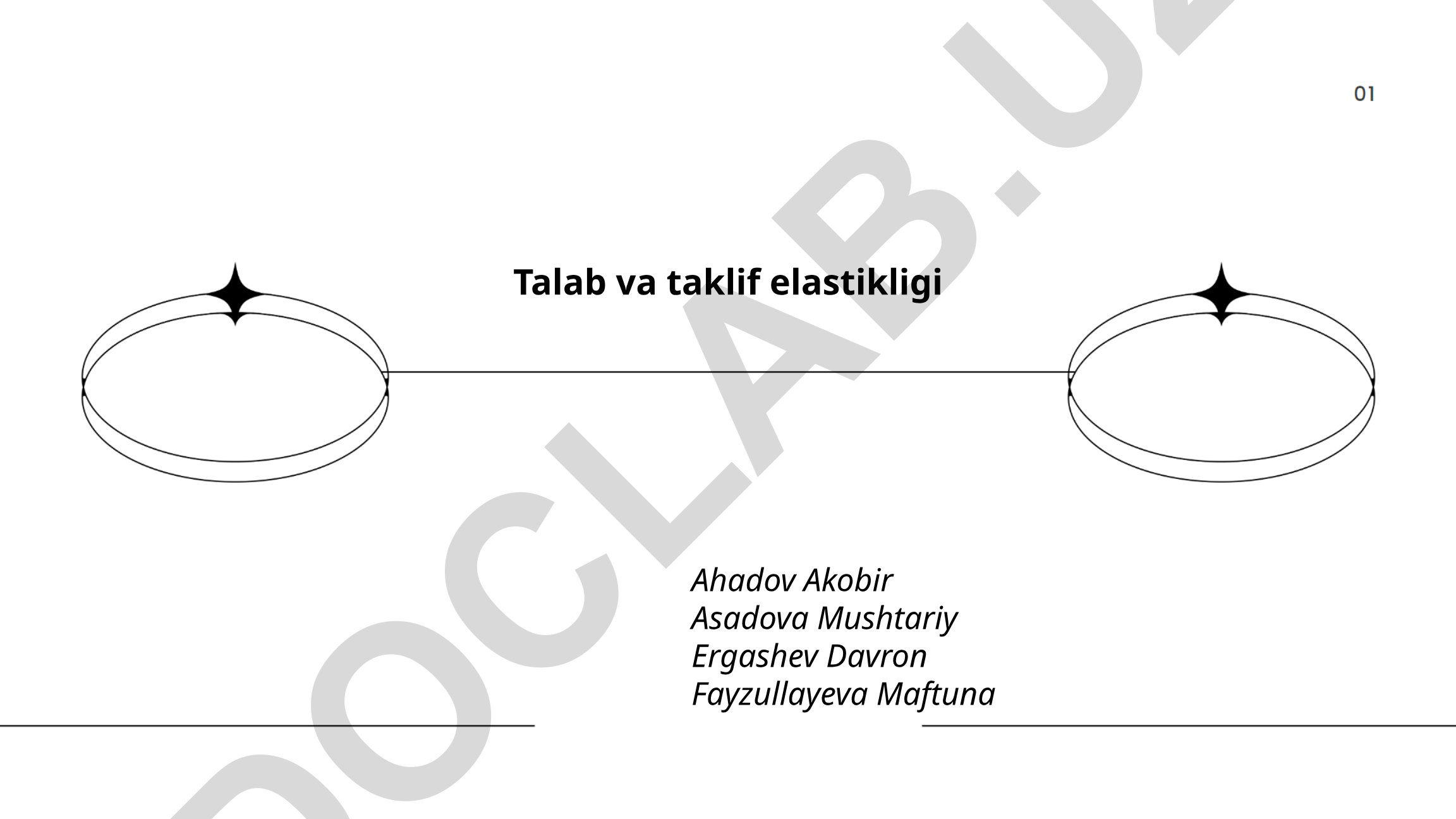 Talab va taklif elastikligi
