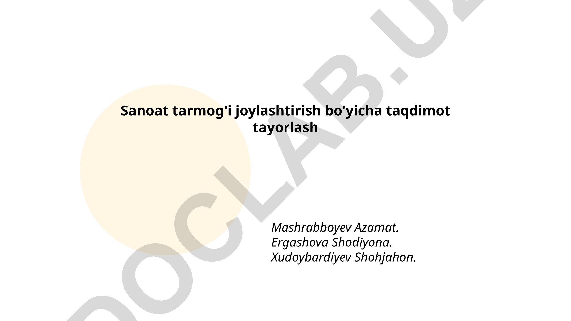 Sanoat tarmog'i joylashtirish nazariyasi va prinsiplari