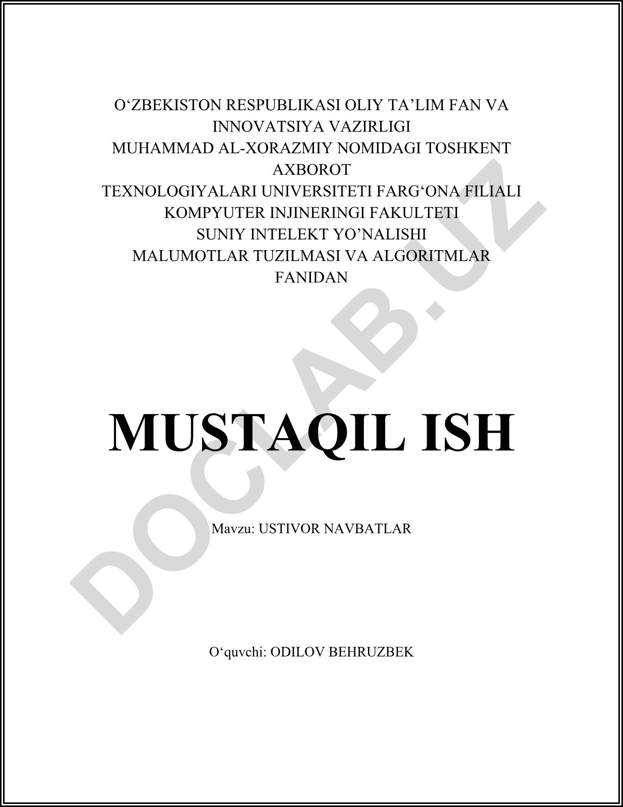 Ustivor Navbatlar