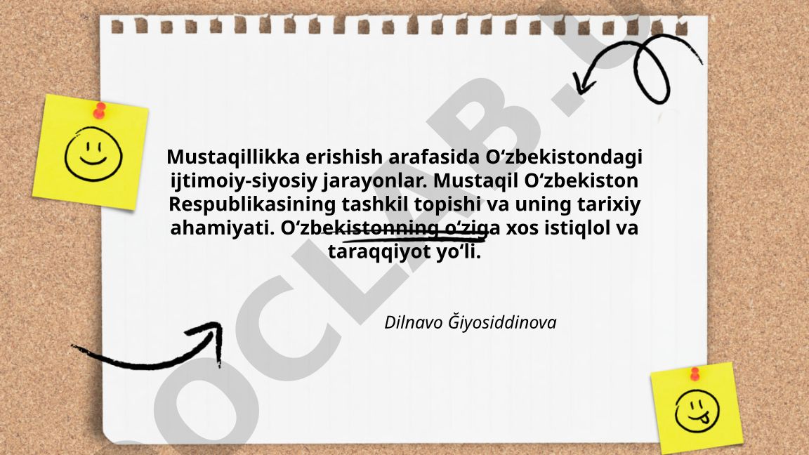 Mustaqillikka erishish arafasida O‘zbekistondagi ijtimoiy-siyosiy jarayonlar