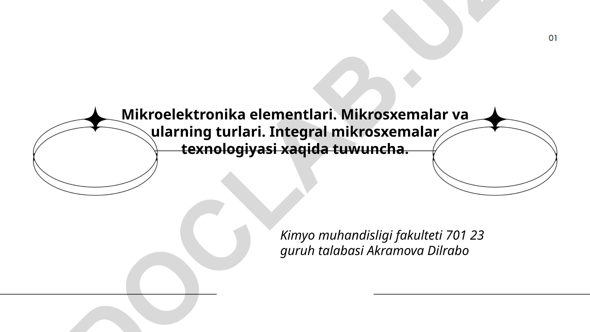 Mikroelektronika elementlari, mikrosxemalar va ularning turlari