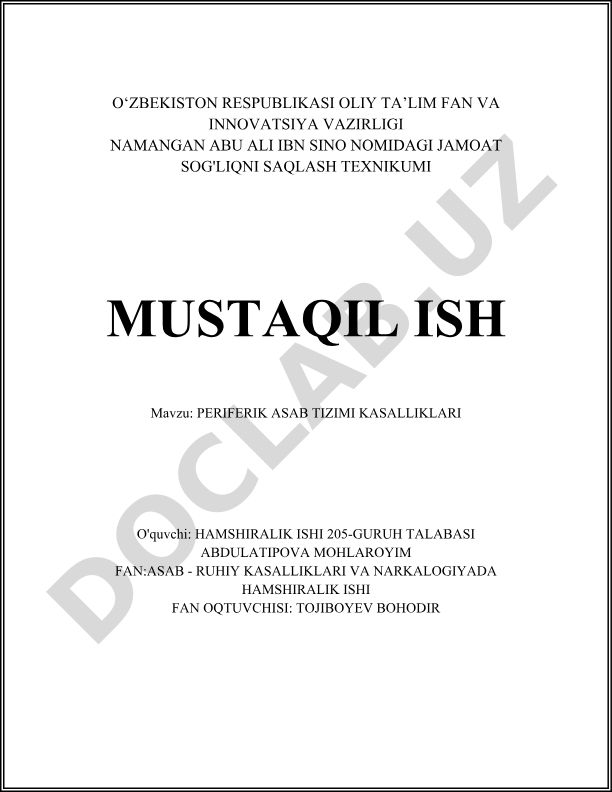 Periferik asab tizimi kasalliklari