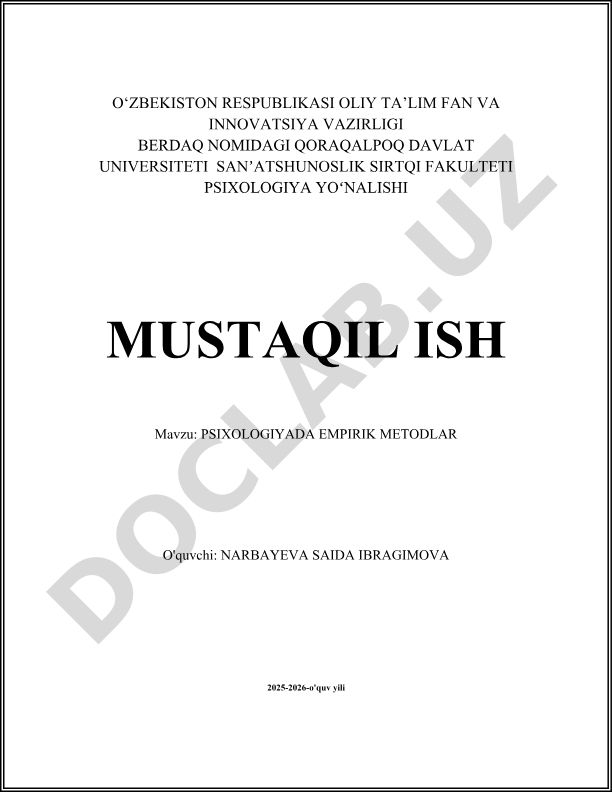 Psixologiyada empirik metodlar