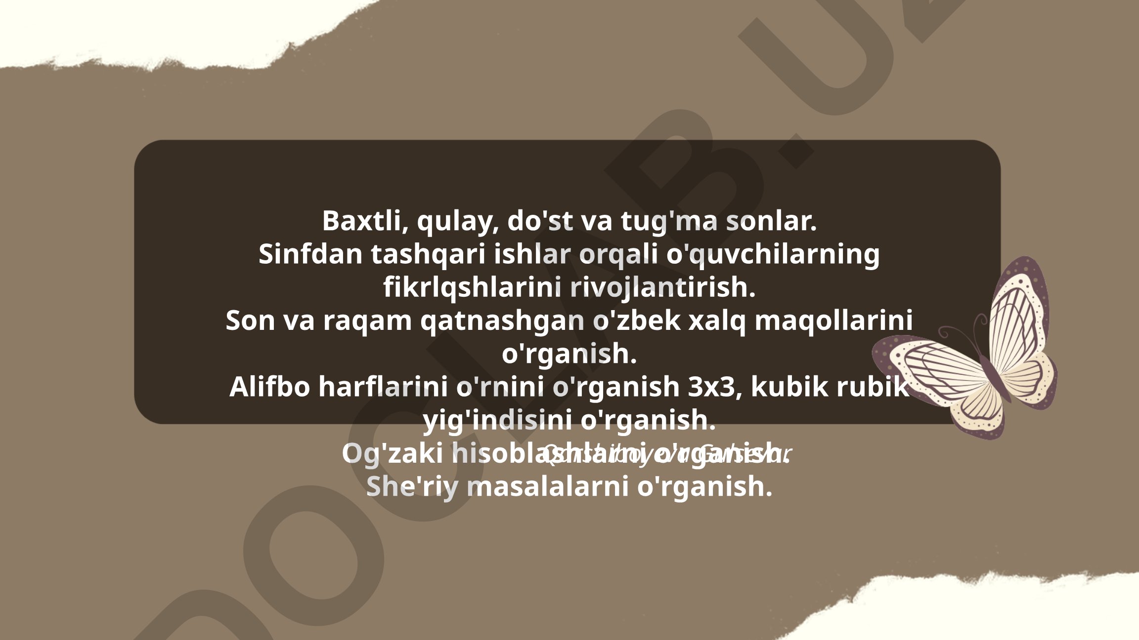 Baxtli, qulay, do'st va tug'ma sonlar haqida matematik taqdimot
