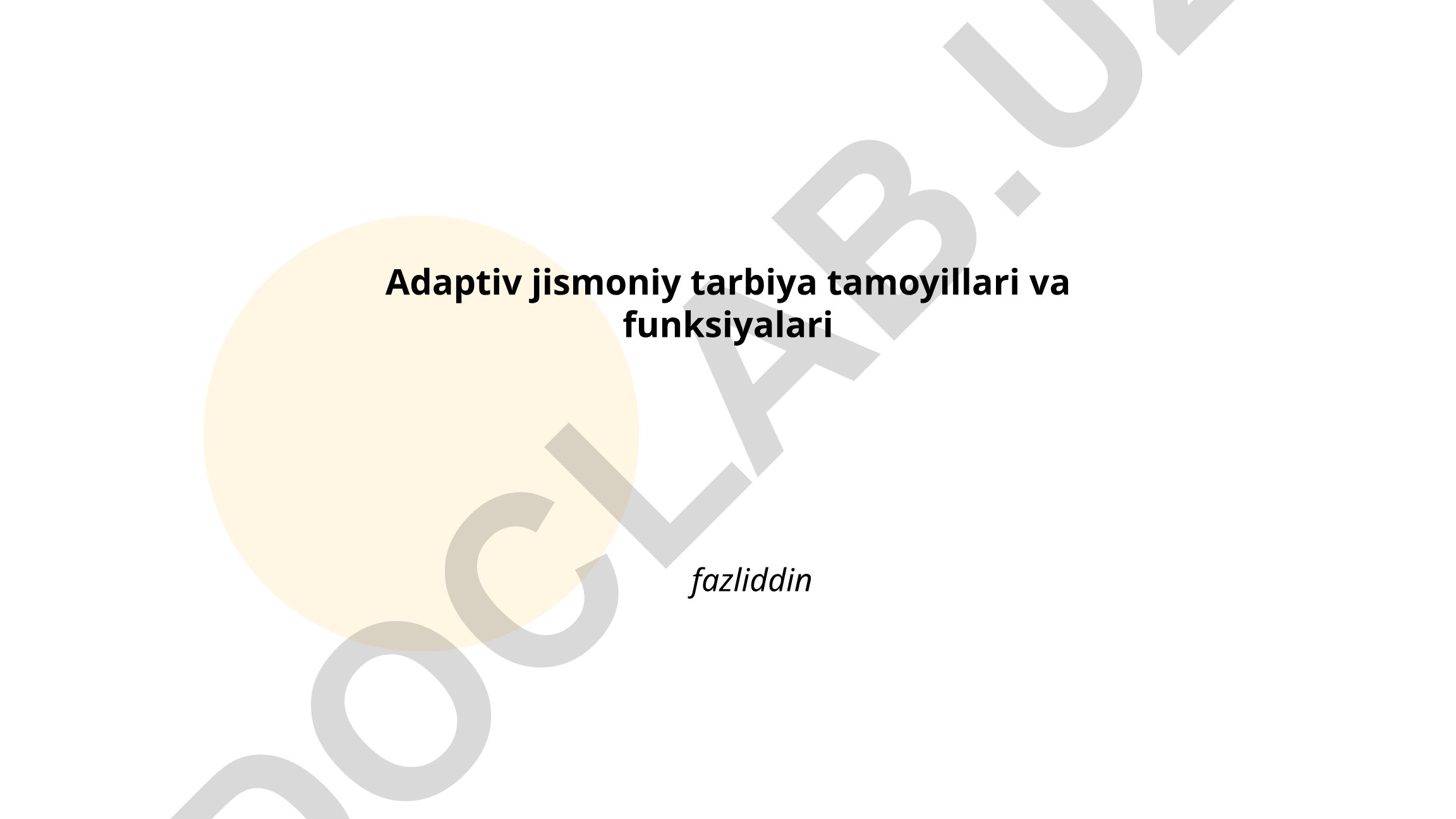 Adaptiv jismoniy tarbiya tamoyillari va funksiyalari