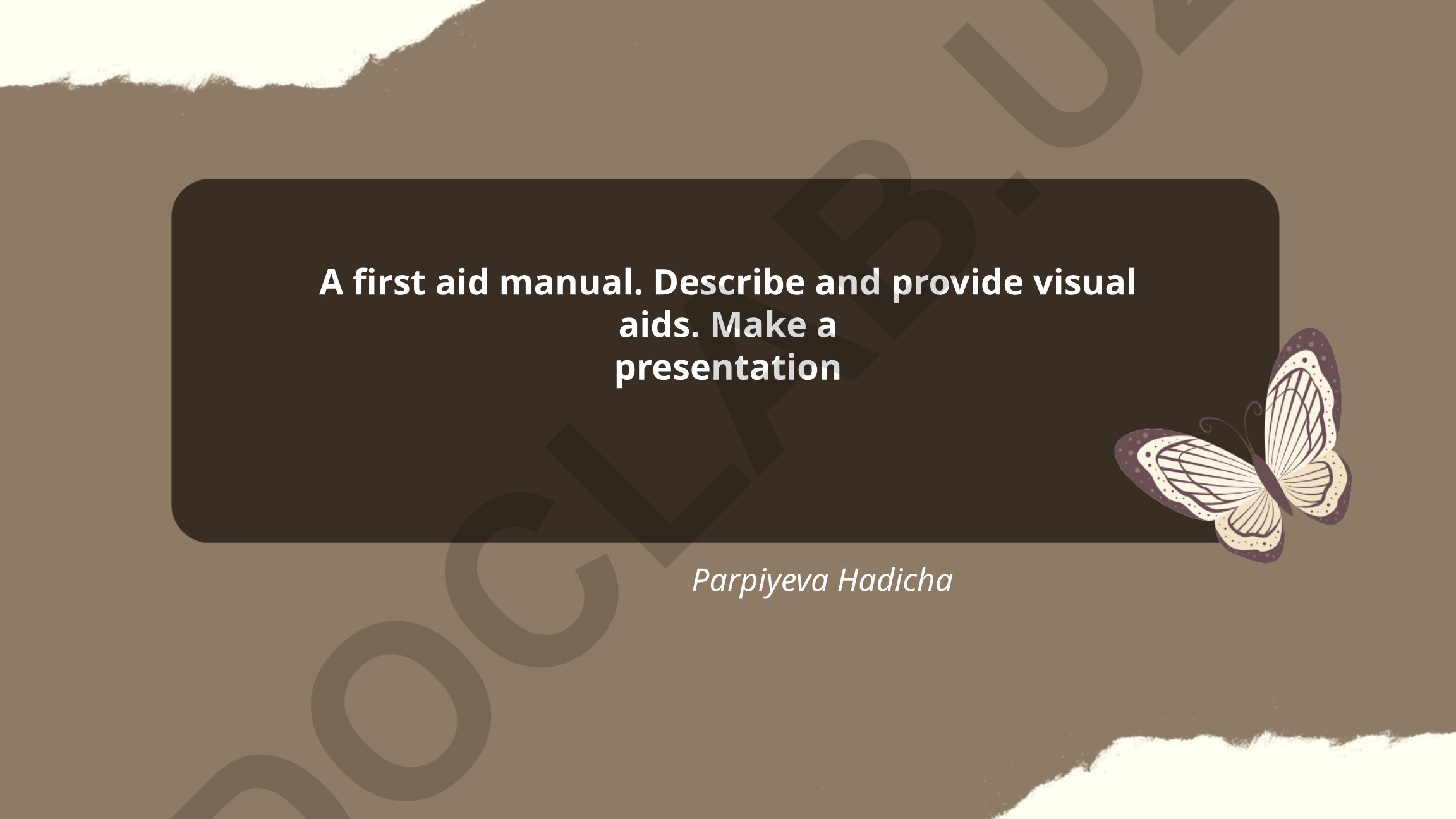 First Aid Manual - Purpose and Learning Objectives