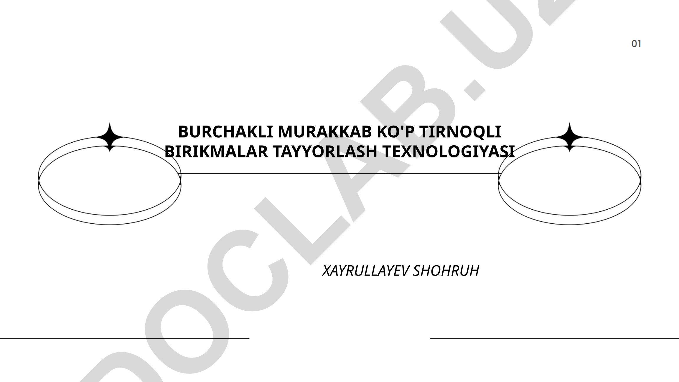 Burchakli murakkab ko'p tirnoqli birikmalar tayyorlash texnologiyasi