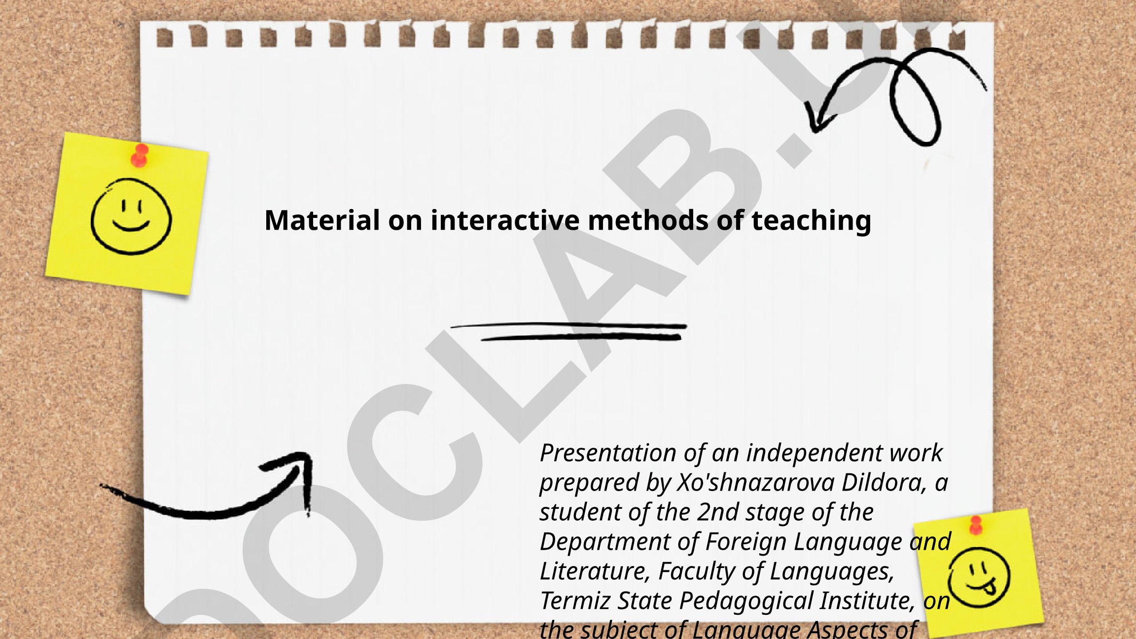 Interactive Methods of Teaching in Language Education